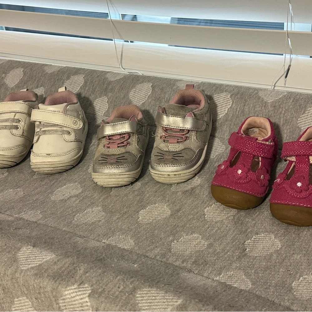 Stride Rite Pink and Silver baby shoes